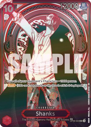 Carrying On His Will OP09-004 Shanks - OP09-004 (SP) (Silver) (OP09-004) - Foil - Super Rare