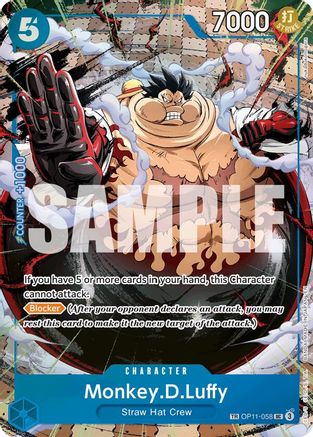 Carrying On His Will OP11-058 Monkey.D.Luffy - OP11-058 (TR) (OP11-058) - Foil - Treasure Rare
