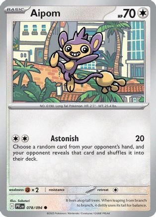 ME02 Phantasmal Flames 078 Aipom - Reverse Holofoil - Common