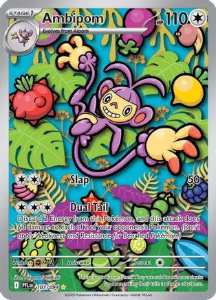 ME02 Phantasmal Flames 107/094 Ambipom - Holofoil - Illustration Rare