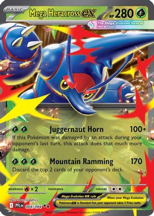 ME02 Phantasmal Flames 004/094 Mega Heracross ex - Holofoil - Double Rare