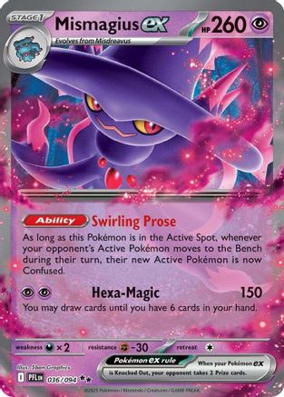 ME02 Phantasmal Flames 036/094 Mismagius ex - Holofoil - Double Rare