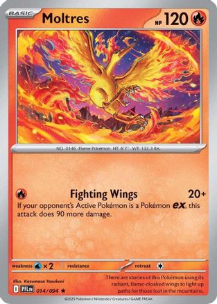 ME02 Phantasmal Flames 014 Moltres - Reverse Holofoil - Holo Rare