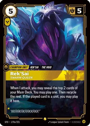 Spiritforged (170a/221): Rek'Sai - Swarm Queen (Alternate Art) - Foil