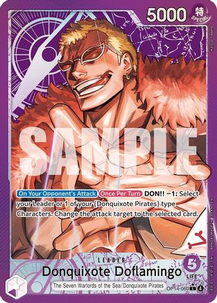 The Azure Seas Seven OP14-060 Donquixhote Doflamingo (Alternate Art) (OP14-060) - Foil - Leader