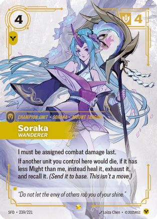 Spiritforged (239/221): Soraka - Wanderer (Overnumbered) - Foil
