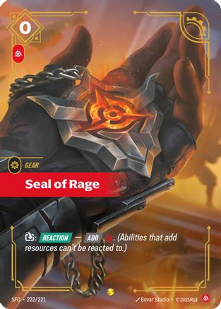 Spiritforged (222/221): Seal of Rage (Overnumbered) - Foil