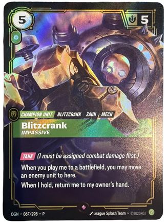 Riftbound Organized Play Promotional Cards (067/298): Blitzcrank - Impassive - Foil