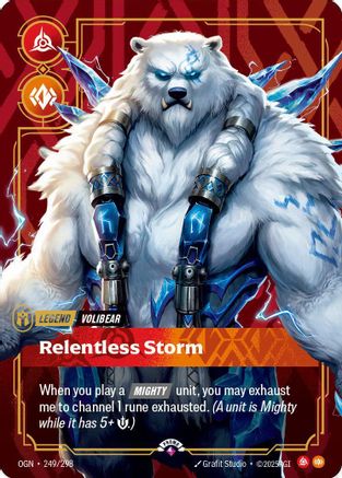 Riftbound Organized Play Promotional Cards (249/298): Volibear - Relentless Storm (Metal) - Foil