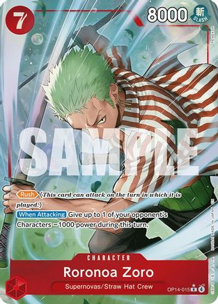The Azure Seas Seven OP14-015 Roronoa Zoro - Foil - Rare