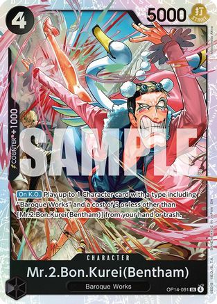 The Azure Seas Seven OP14-091 Mr.2.Bon.Kurei (Bentham) (OP14-091) - Foil - Super Rare