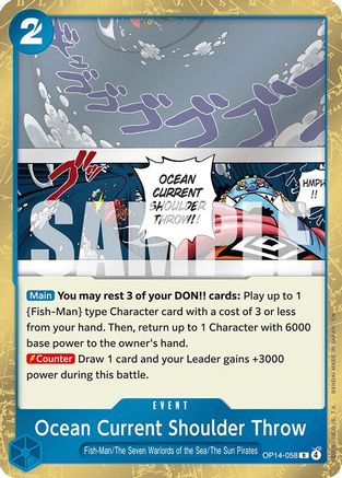 The Azure Seas Seven OP14-058 Ocean Current Shoulder Throw (OP14-058) - Foil - Rare