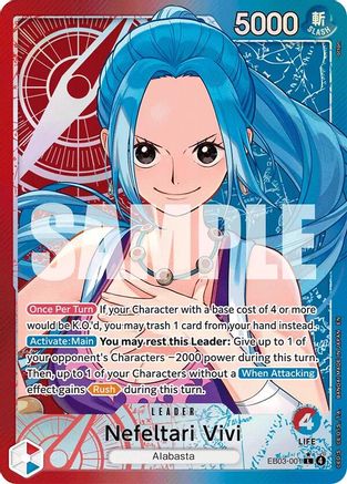 Extra Booster One Piece Heroines Edition EB03-001 Nefeltari Vivi (001) (Alternate Art) (EB03-001) - Foil - Leader