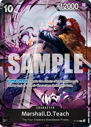 One Piece Promotion Cards P-100 Marshall.D.Teach (Event Pack Vol. 8) (P-100) - Foil - Promo