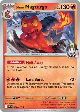ME Ascended Heroes 024/217 Ethan's Magcargo - Holofoil - Rare