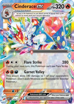 ME Ascended Heroes 038 Cinderace ex - Holofoil - Double Rare