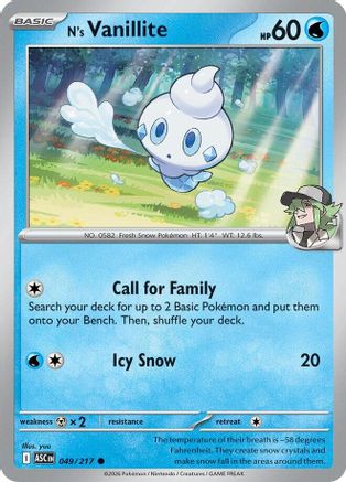 ME Ascended Heroes 049 N's Vanillite - Reverse Holofoil - Common