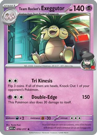 ME Ascended Heroes 078 Team Rocket's exeggutor - Holofoil - Rare
