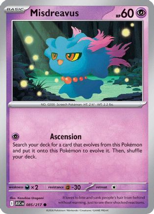 ME Ascended Heroes 085/217 Misdreavus - Reverse Holofoil - Common