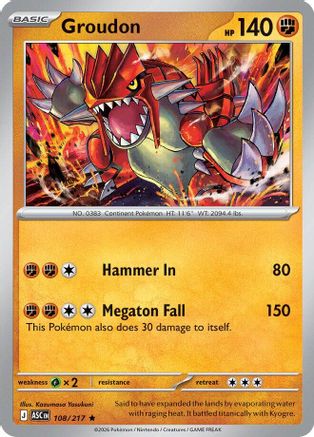 ME Ascended Heroes 108 Groudon - Holofoil - Rare