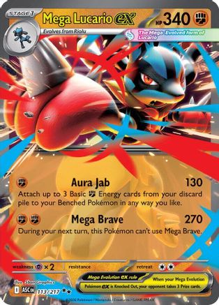 ME Ascended Heroes 113 Mega Lucario ex - Holofoil - Double Rare
