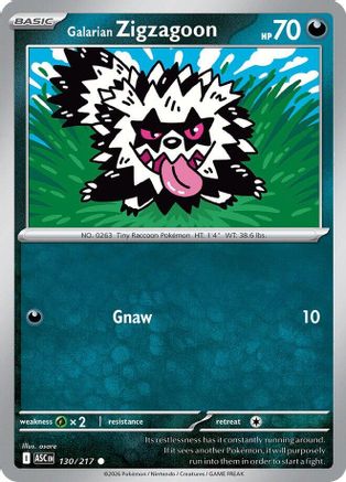 ME Ascended Heroes 130 Galarian Zigzagoon - Reverse Holofoil - Common