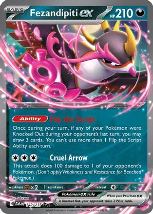 ME Ascended Heroes 142/217 Fezandipiti ex - Holofoil - Double Rare