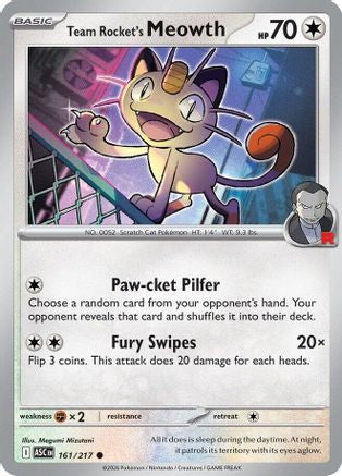 ME Ascended Heroes 161 Team Rocket's Meowth - Common