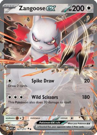 ME Ascended Heroes 167 Zangoose ex - Holofoil - Double Rare