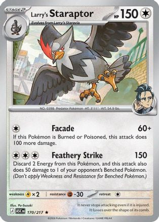 ME Ascended Heroes 170/217 Larry's Staraptor - Reverse Holofoil - Rare