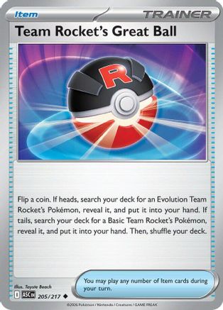 ME Ascended Heroes 205 Team Rocket's Great Ball - Reverse Holofoil - Uncommon