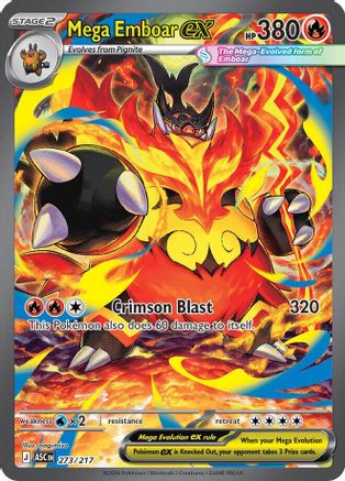 ME Ascended Heroes 273/217 Mega Emboar ex - Holofoil - Special Illustration Rare