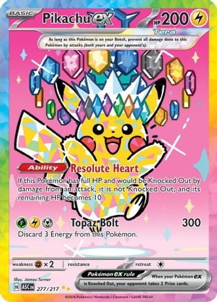 ME Ascended Heroes 277/217 Pikachu ex - Holofoil - Special Illustration Rare