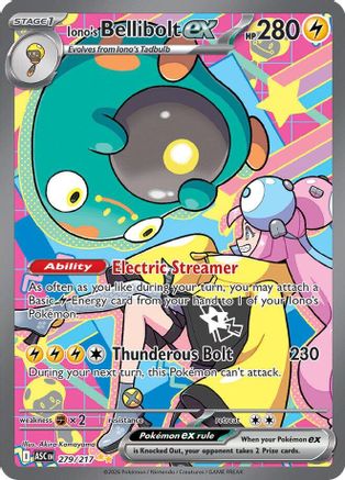 ME Ascended Heroes 279/217 Iono's Bellibolt ex - Holofoil - Special Illustration Rare