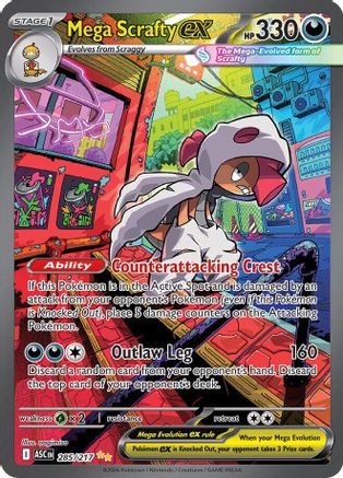 ME Ascended Heroes 285/217 Mega Scrafty ex - Holofoil - Special Illustration Rare