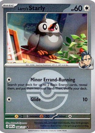 ME Ascended Heroes 168 Larry's Starly (Poke Ball) - Reverse Holofoil - Common