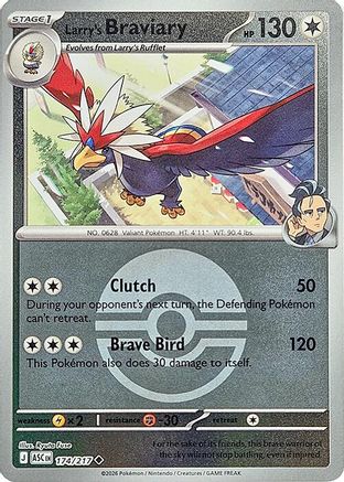 ME Ascended Heroes 174 Larry's Braviary (Poke Ball) - Reverse Holofoil - Uncommon