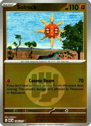 ME Ascended Heroes 106 Solrock (Energy Symbol Pattern) - Reverse Holofoil - Uncommon