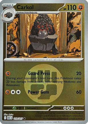 ME Ascended Heroes 119 Carkol (Energy Symbol Pattern) - Reverse Holofoil - Common