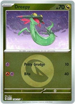 ME Ascended Heroes 158/217 Dreepy - Reverse Holofoil - Common