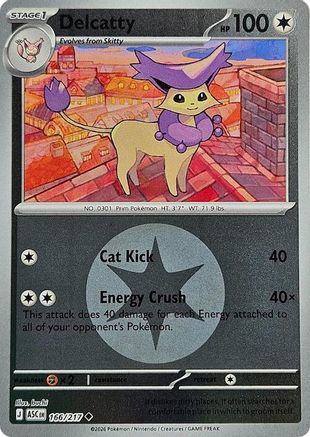 ME Ascended Heroes 166 Delcatty (Energy Symbol Pattern) - Reverse Holofoil - Uncommon