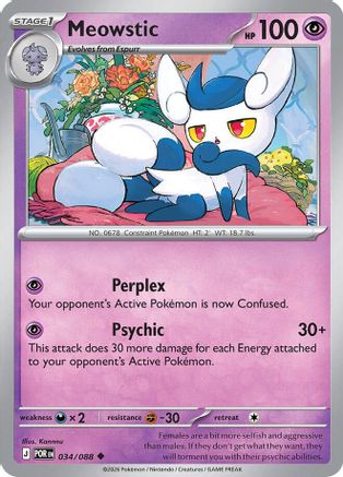 ME03 Perfect Order 034 Meowstic - Reverse Holofoil - Uncommon
