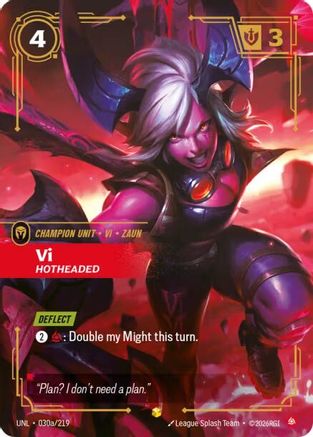 Unleashed (030a/219): Vi - Hotheaded (Alternate Art) - Foil