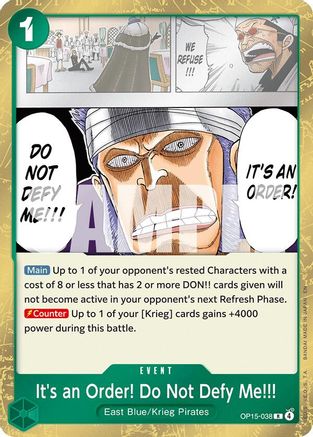 Adventure on Kamis Island OP15-038 It's an Order! Do Not Defy Me!!! (OP15-038) - Foil - Rare