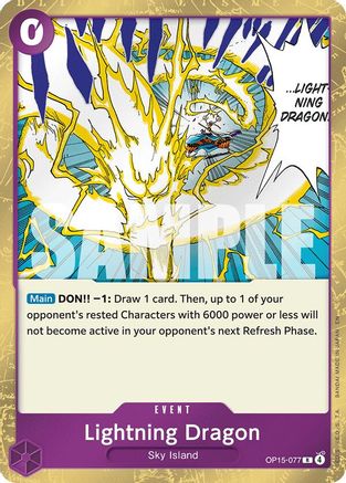Adventure on Kamis Island OP15-077 Lightning Dragon (OP15-077) - Foil - Rare
