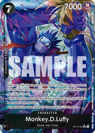 Adventure on Kamis Island OP15-092 Monkey.D.Luffy (OP15-092) (Alternate Art) (OP15-092) - Foil - Rare