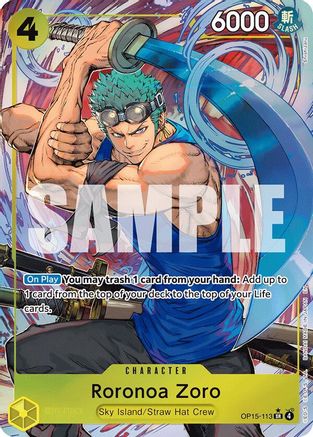 Adventure on Kamis Island OP15-113 Roronoa Zoro (OP15-113) (Alternate Art) (OP15-113) - Foil - Super Rare