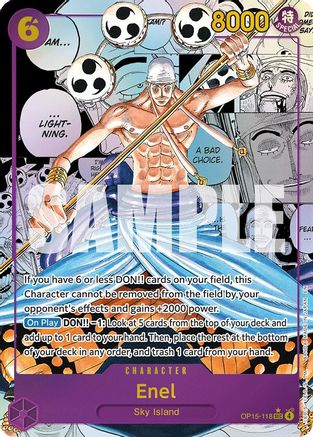 Adventure on Kamis Island OP15-118 Enel (OP15-118) (Manga) (OP15-118) - Foil - Secret Rare