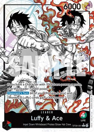 Starter Deck EX Luffy & Ace ST30-001 Luffy & Ace (Parallel) (ST30-001) - Foil - Leader
