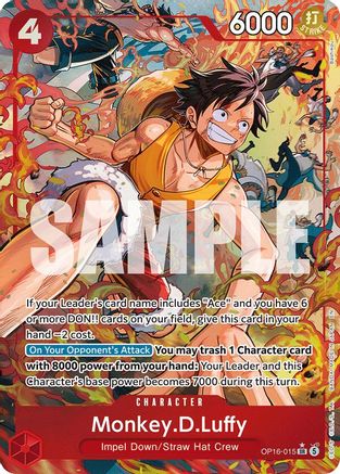 The Time of Battle OP16-015 Monkey.D.Luffy (Alternate Art) (OP16-015) - Foil - Super Rare